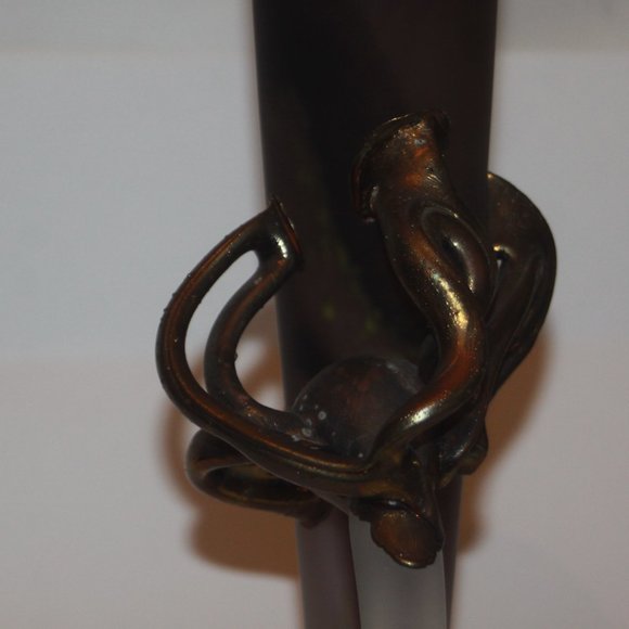 Mid Century Modern STUDIO ART GLASS PURPLE FROSTED CENTERPIECE VASE 14" - Picture 3 of 7